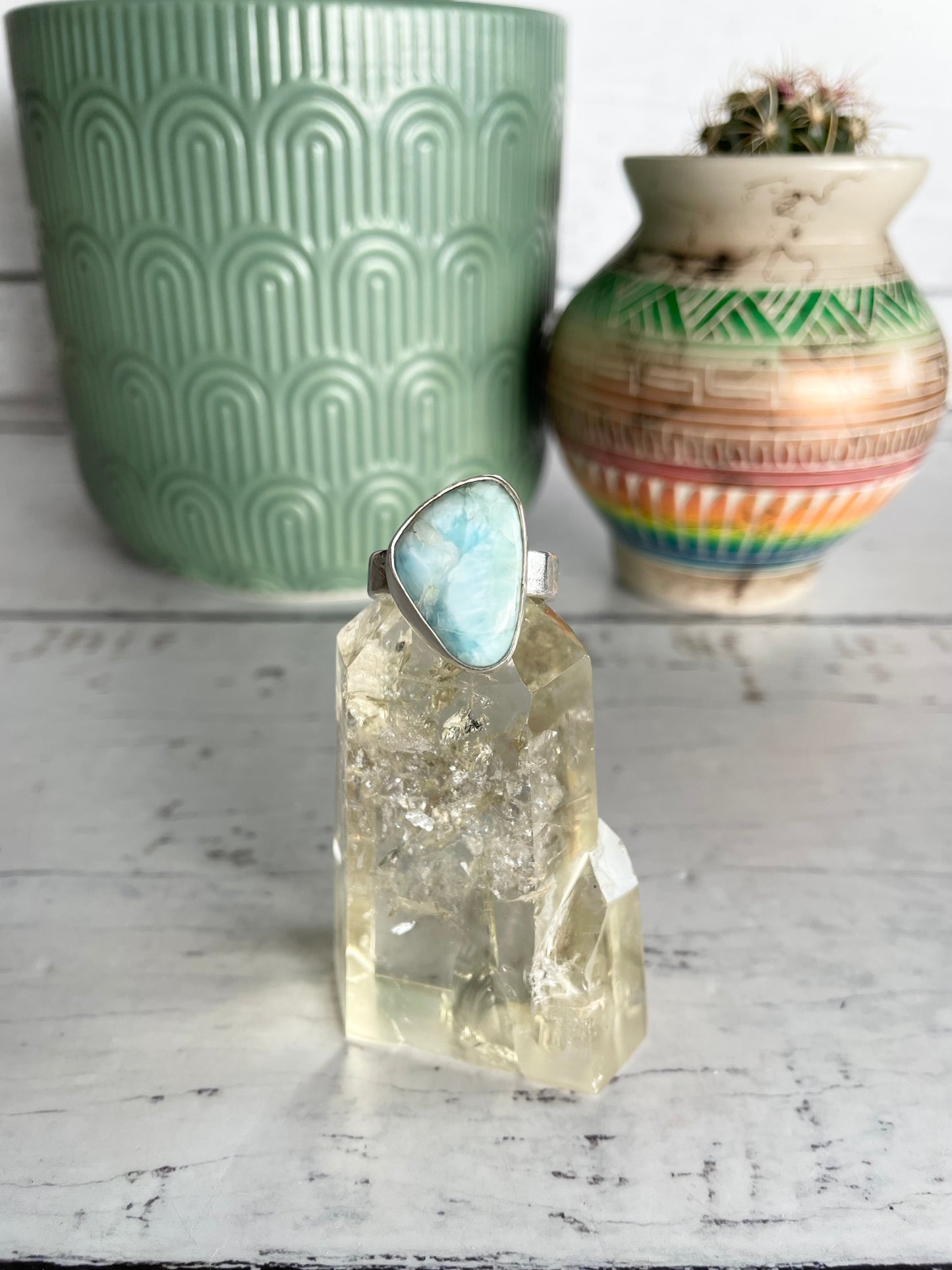 Sweetgrass Studio ~ Larimar Ring size 9.5