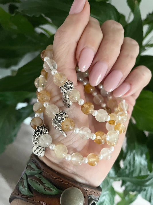 Golden Healer & Pearl ~ Healing Bracelet