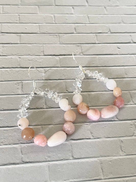 Herkimer \Pink Opal Earrings