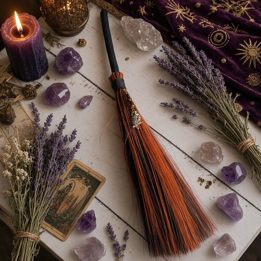 Owl Witch’s Besom ~ Tigers Eye