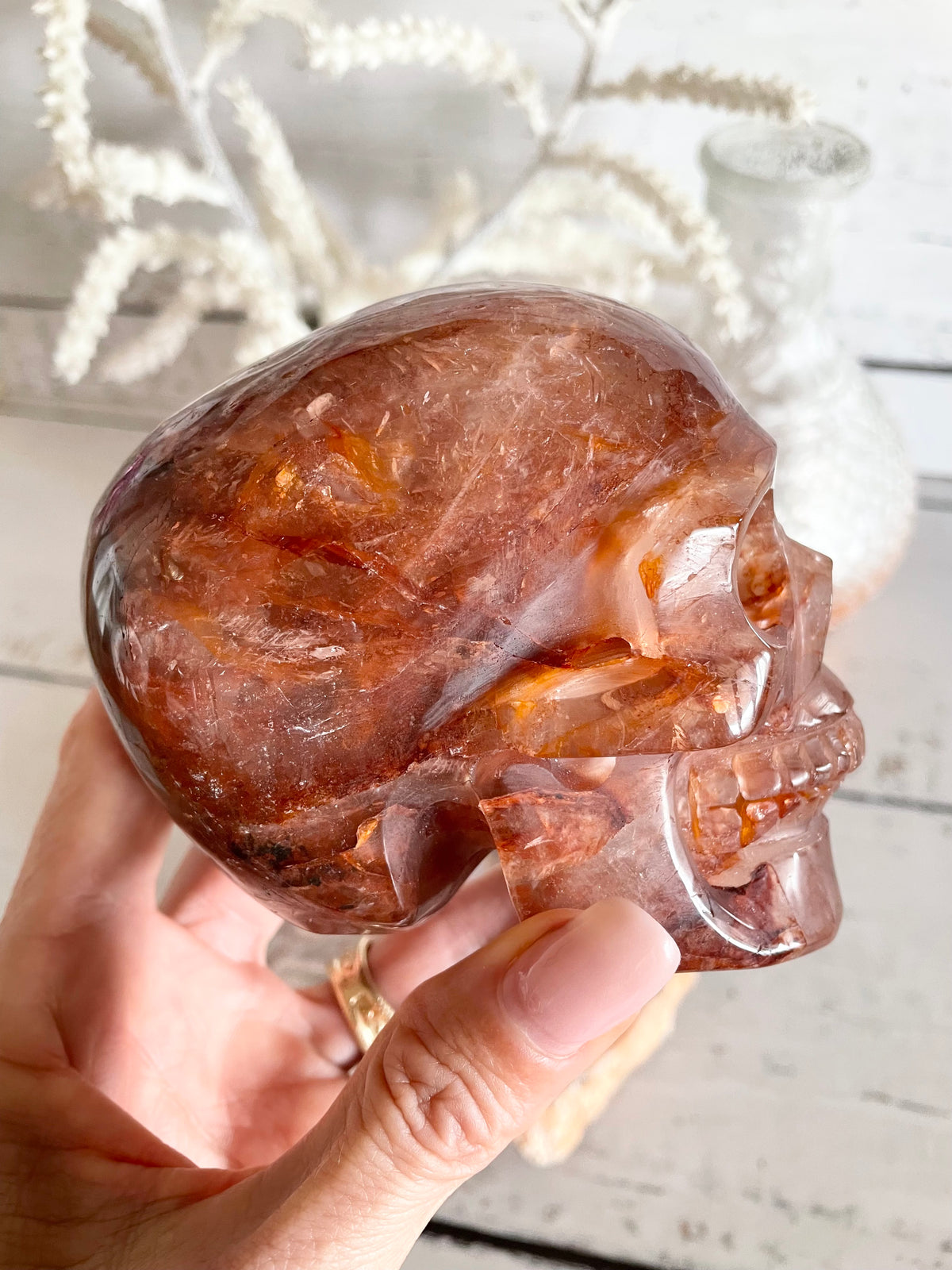 Fire Quartz Skull