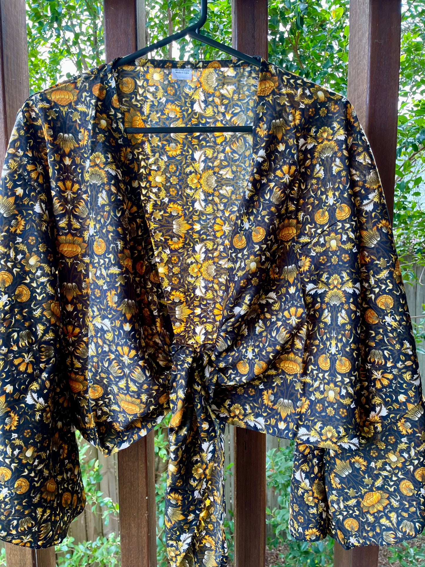 Upcycled Sari Top Long Sleeves
