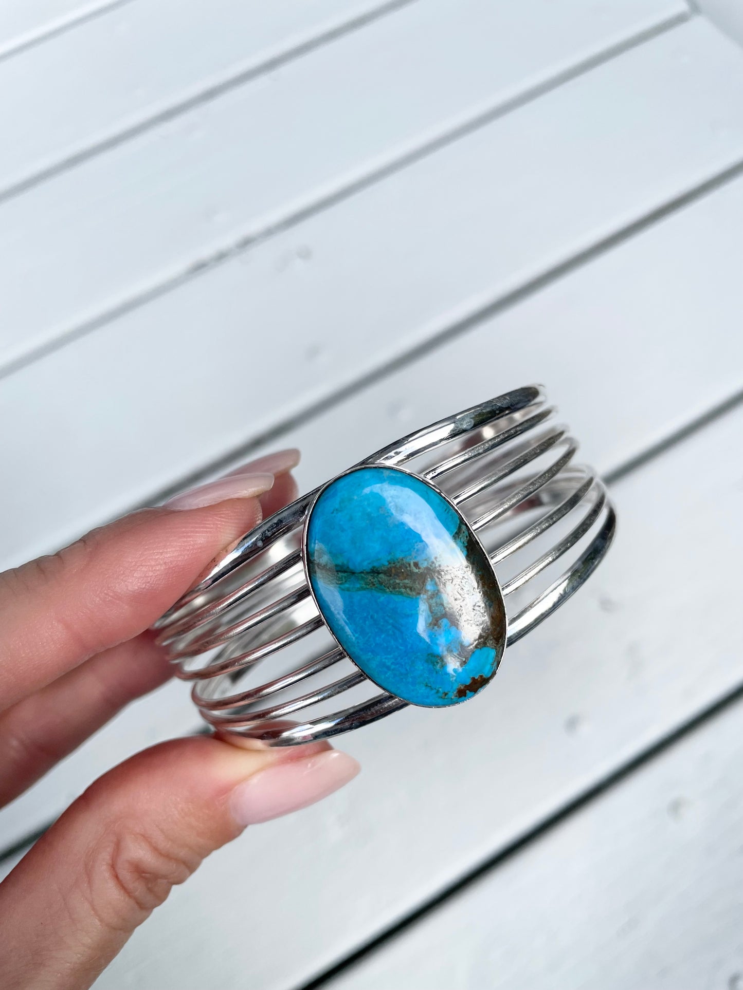 Tibetan Turquoise silver cuff