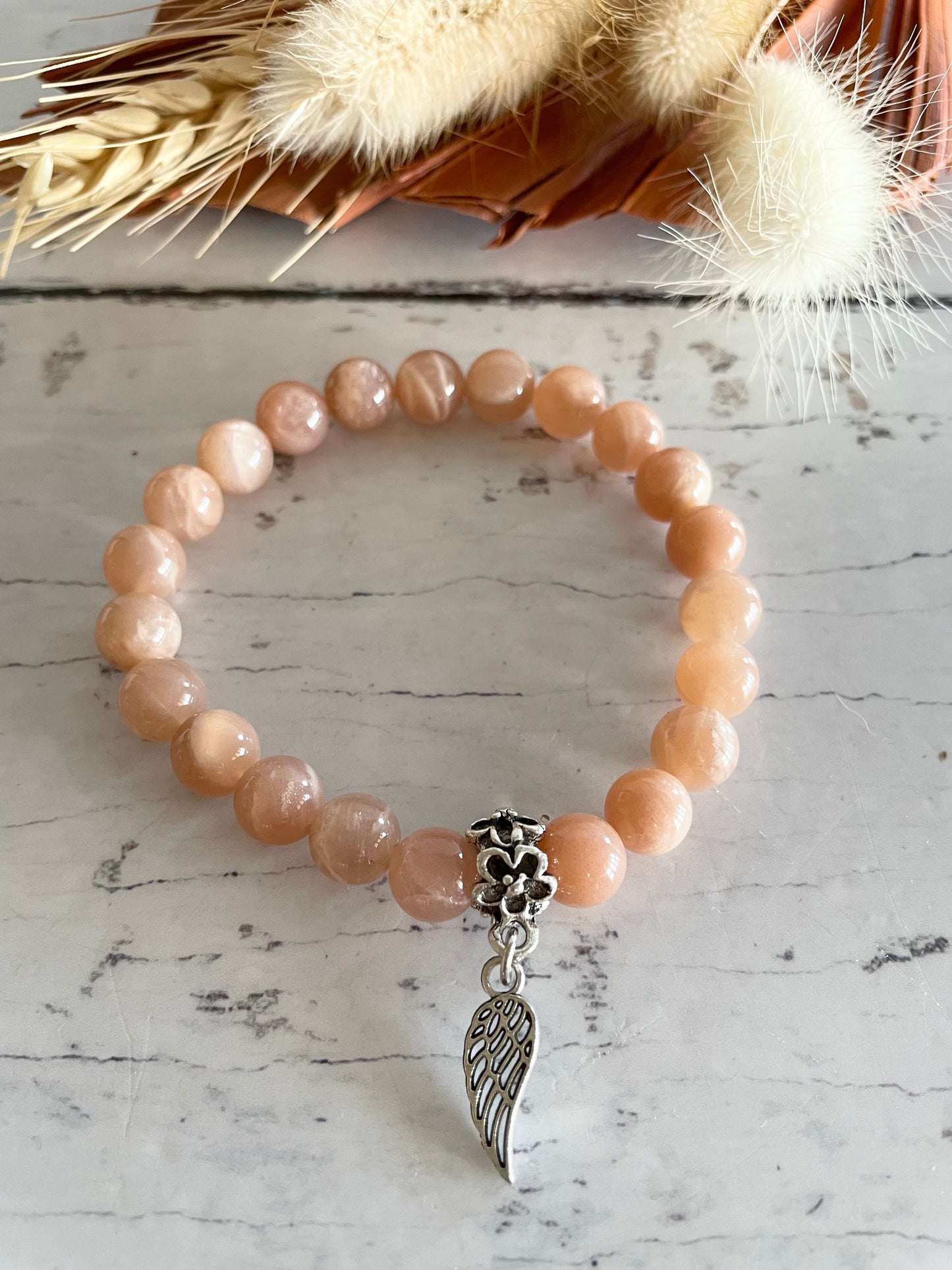 Peach Moonstone Healing Bracelet ~ Divinity