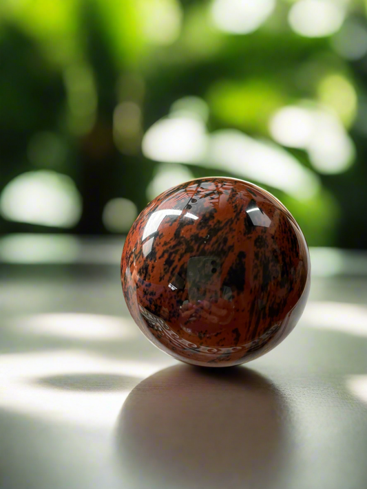 Mahogany Obsidian Sphere Includes Holder