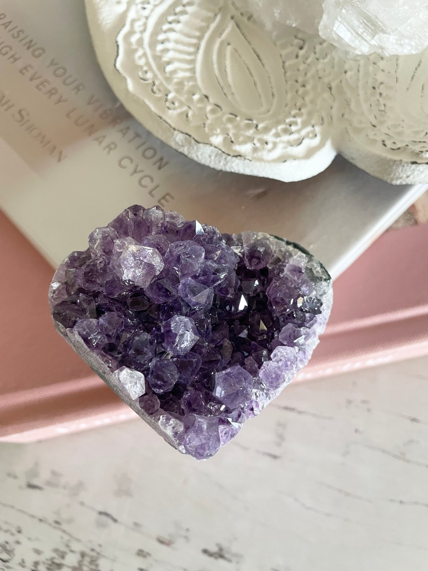Amethyst Cluster Heart