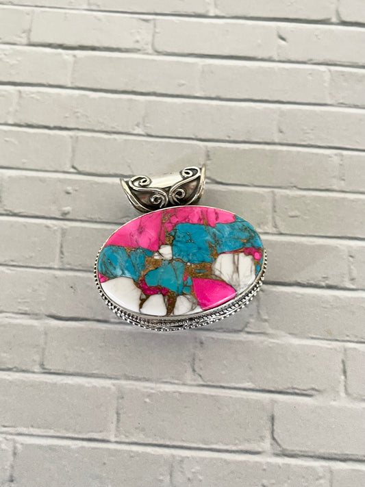 Cotton Candy Kingman Turquoise Pendant