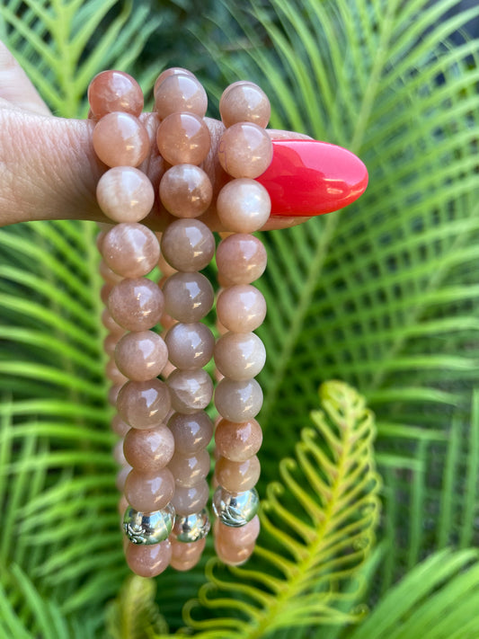 Peach Moonstone Healing Anklet