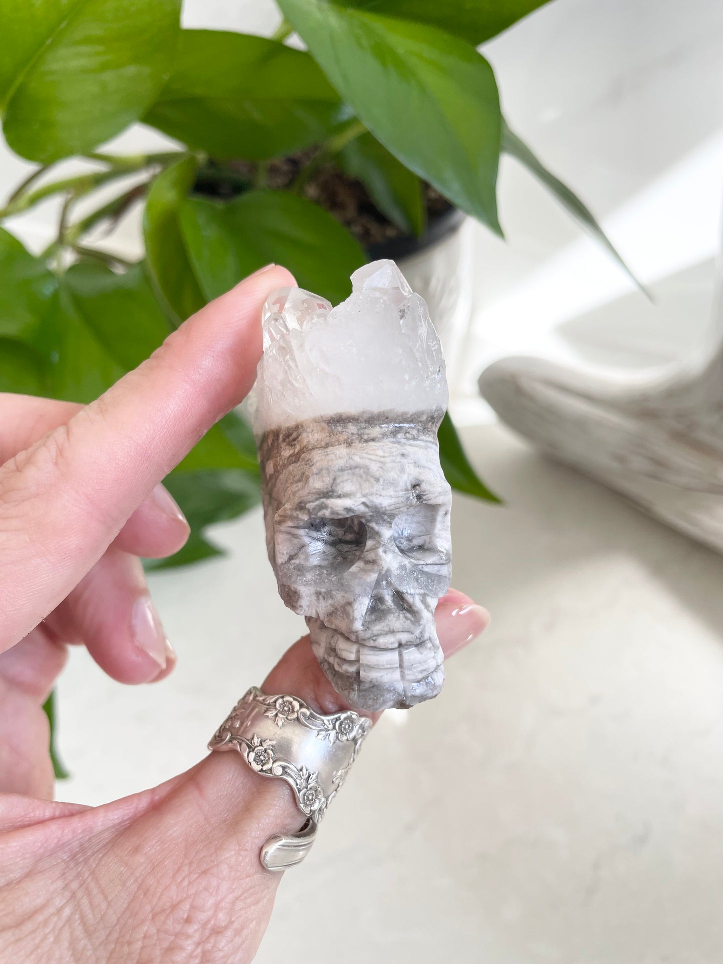 Mohawk Quartz Skull