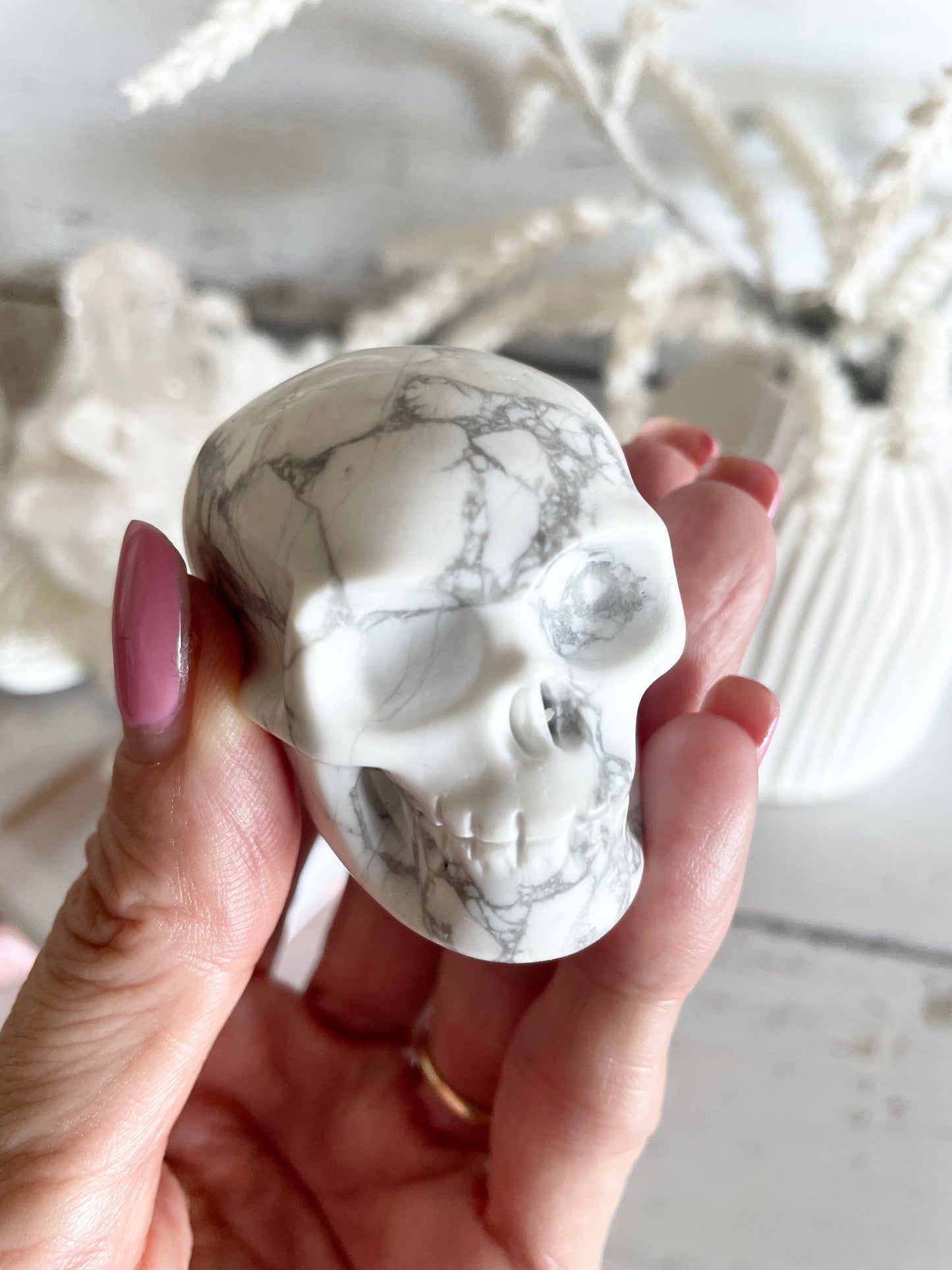 White Howlite Skull