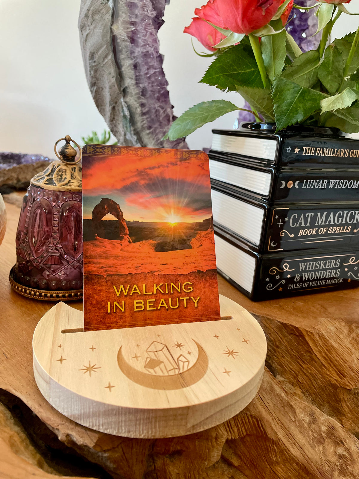 Wooden Tarot Card Holder