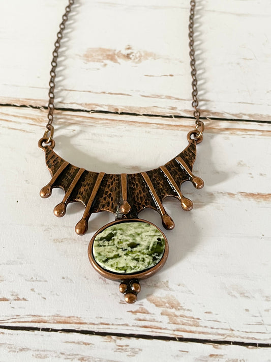 Copper Goddess Necklace ~ Chrome Chalcedony