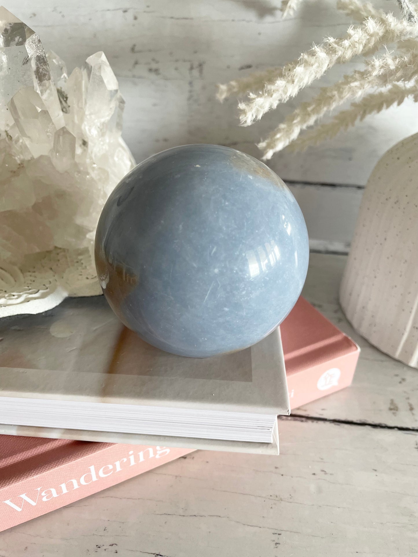 Angelite Sphere Includes Holder