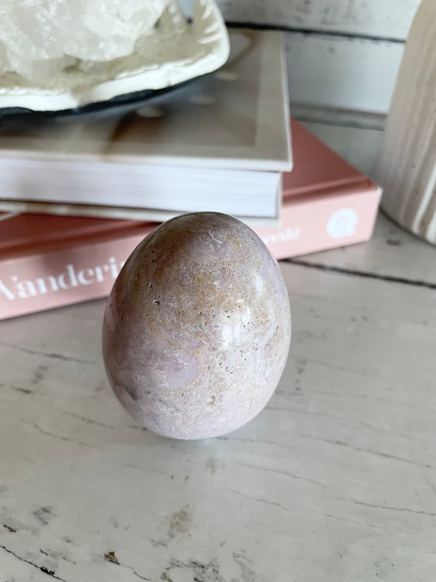 Phosphosiderite /Hope Stone Egg with holder