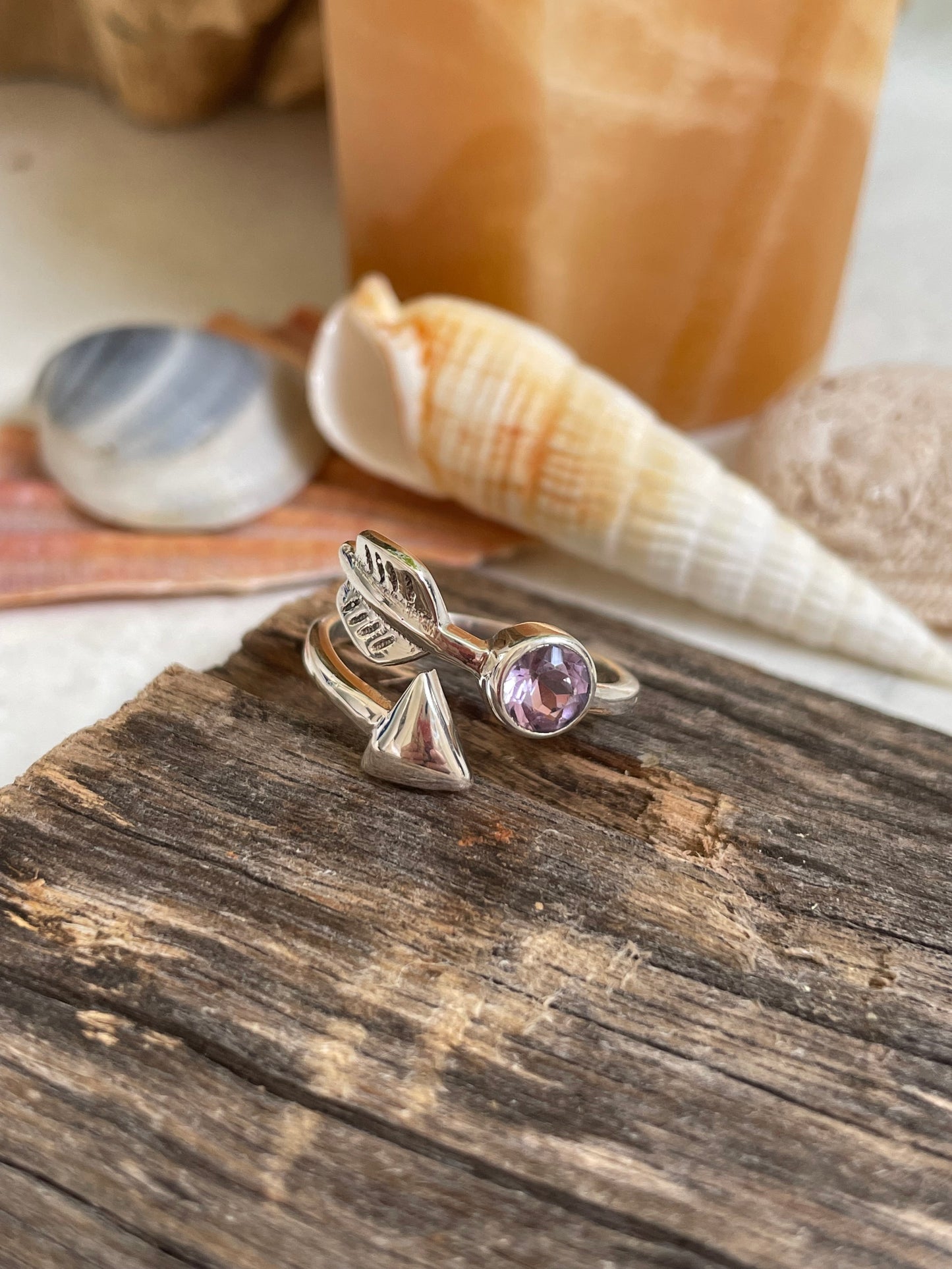 Amethyst Arrow Ring ~ size 8