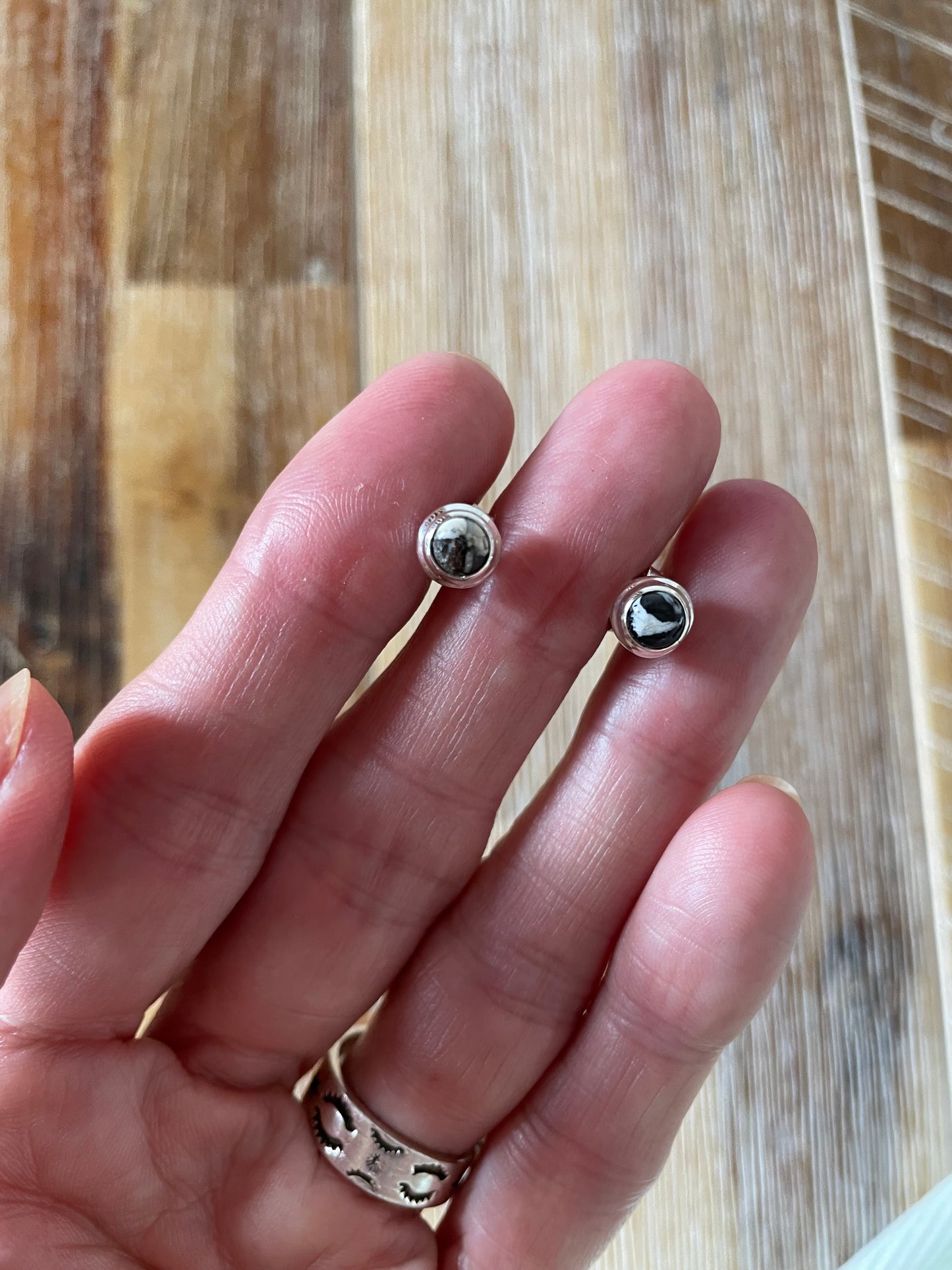 Zebra Jasper Studs