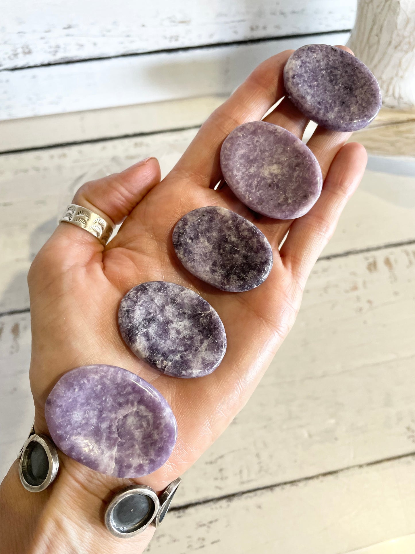 Lepidolite Worry/Thumb Stone ~ intuitively chosen