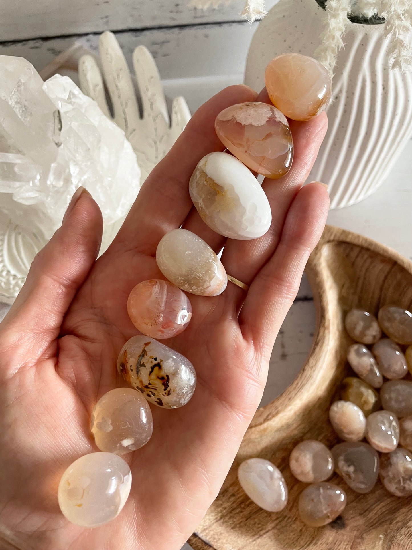 Flower Agate Tumble Stones