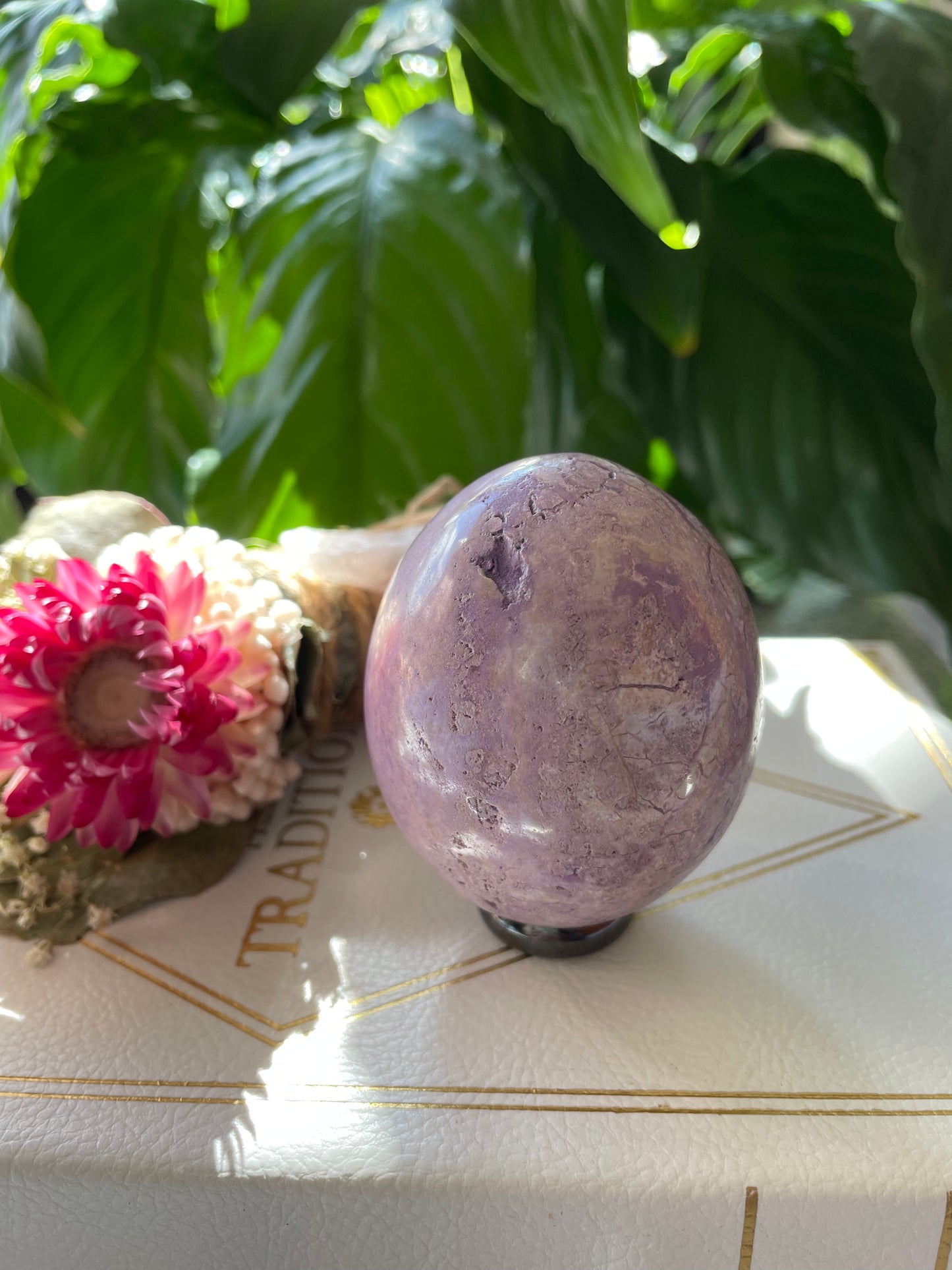 Phosphosiderite/Hope Stone Egg Includes Hematite Ring