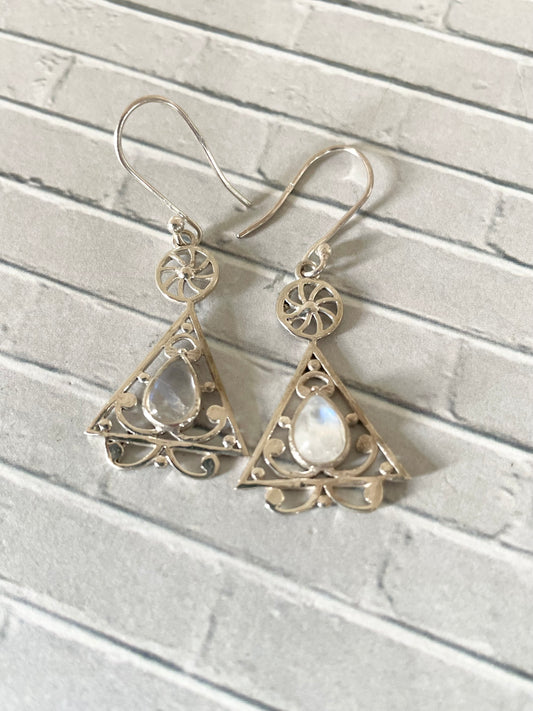 Rainbow Moonstone Dangles