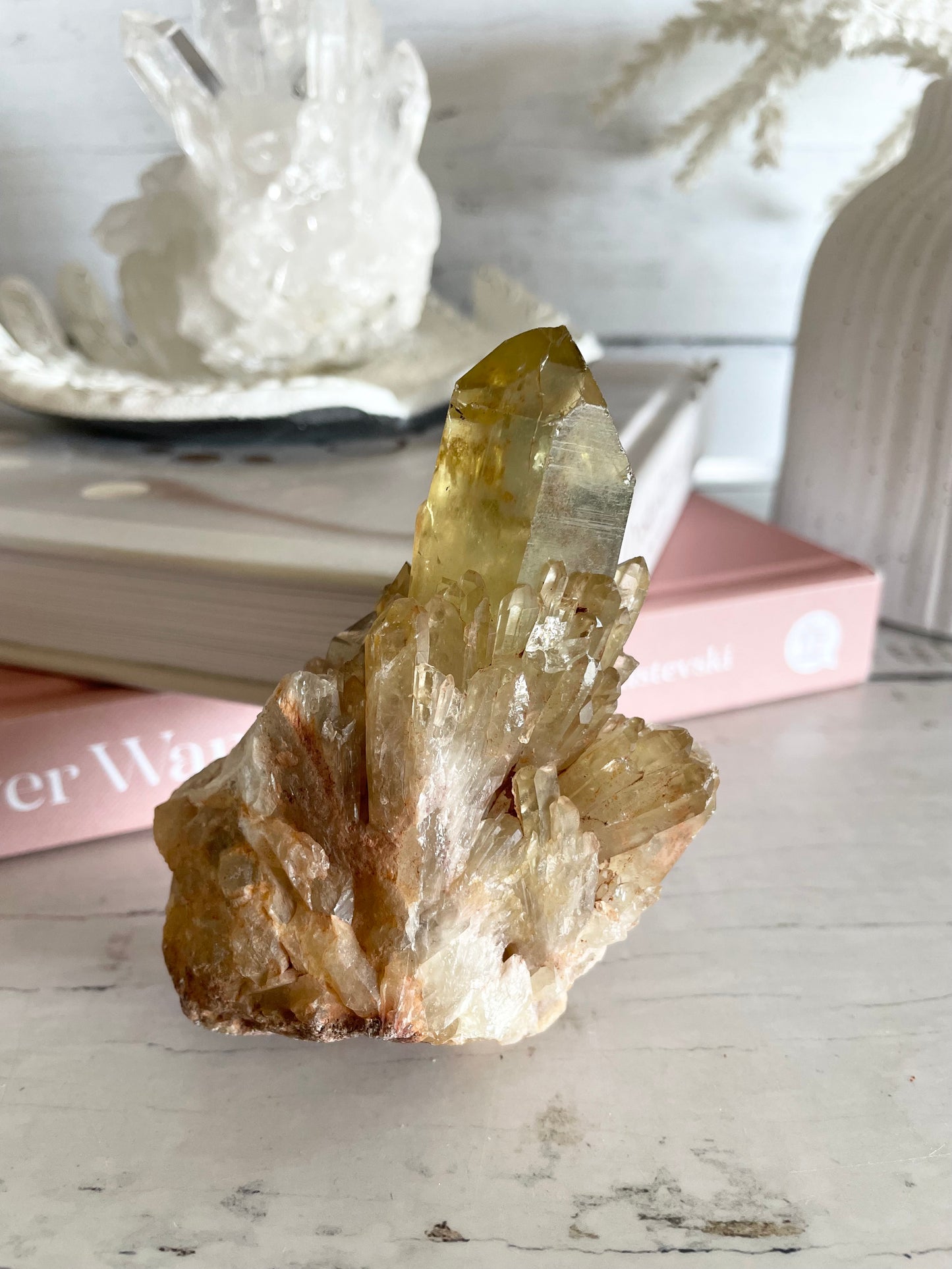 Natural Pineapple Citrine Cluster Point