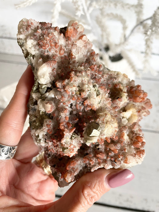 Pyrite Red Quartz Cluster