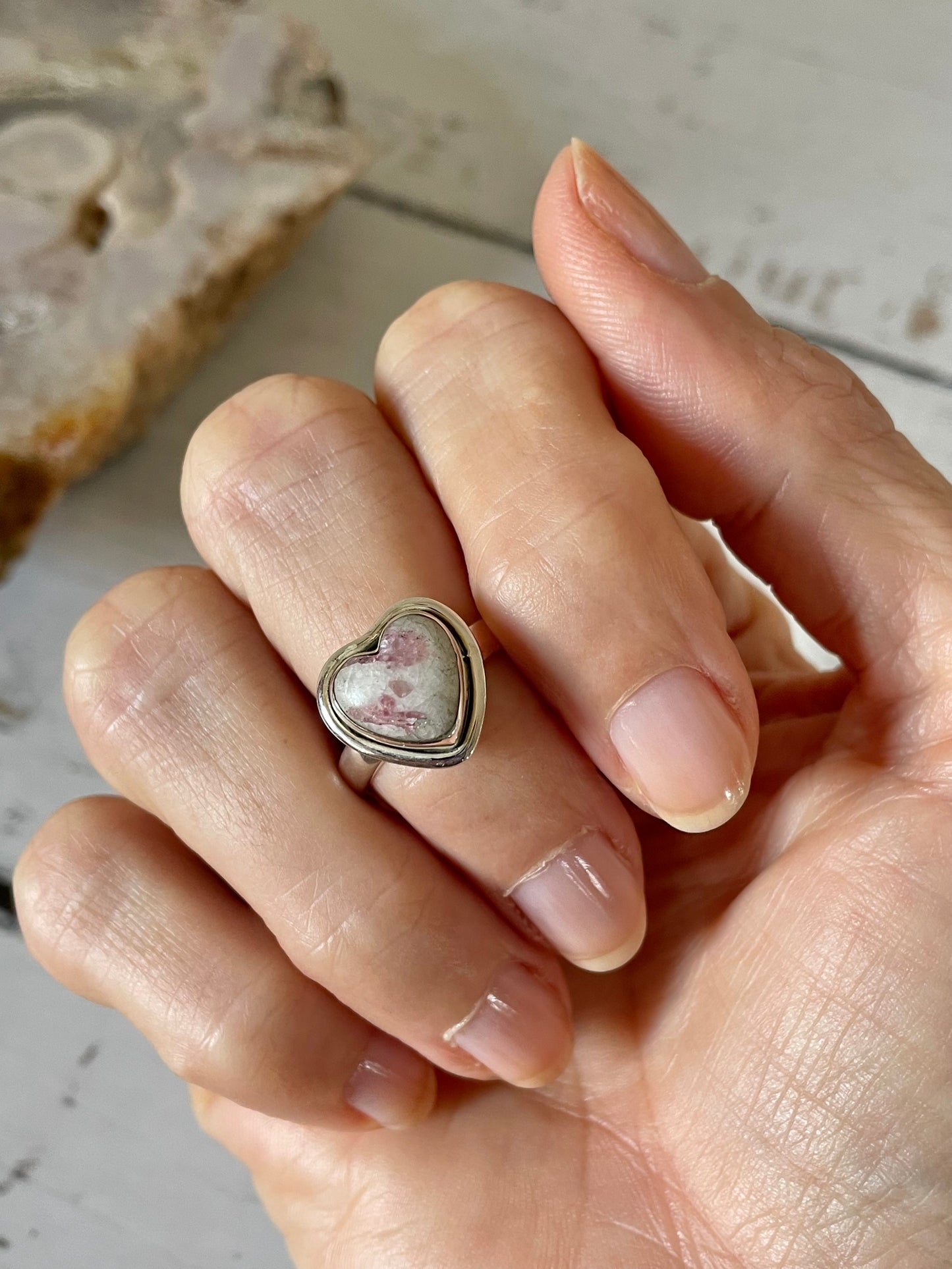 Pink Tourmaline/Rubellite Adjustable Ring size 7.5