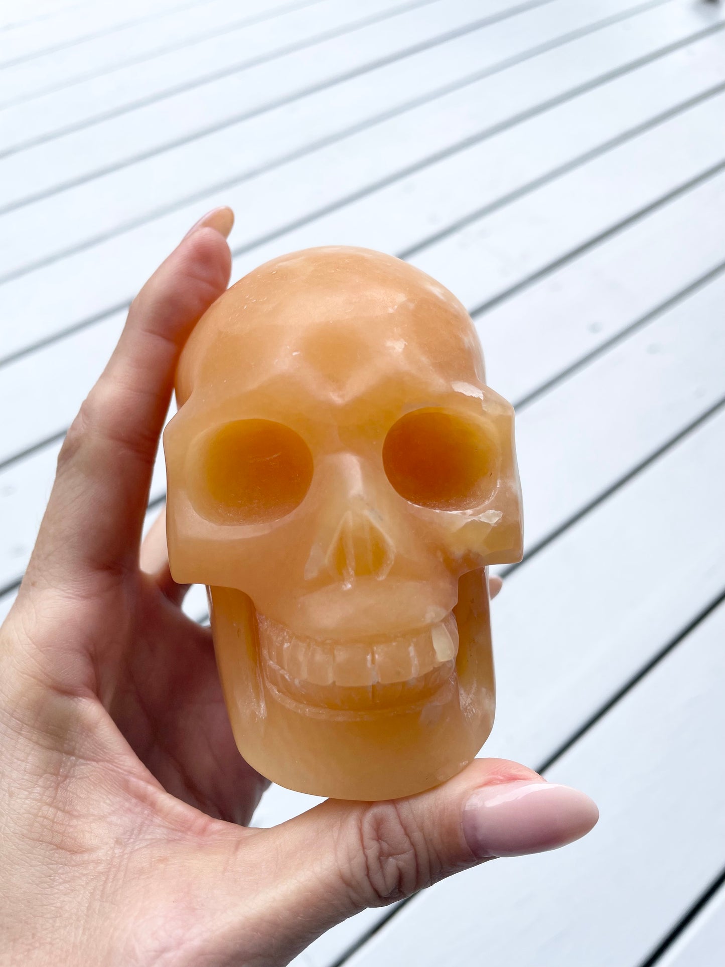 Orange Calcite Skull