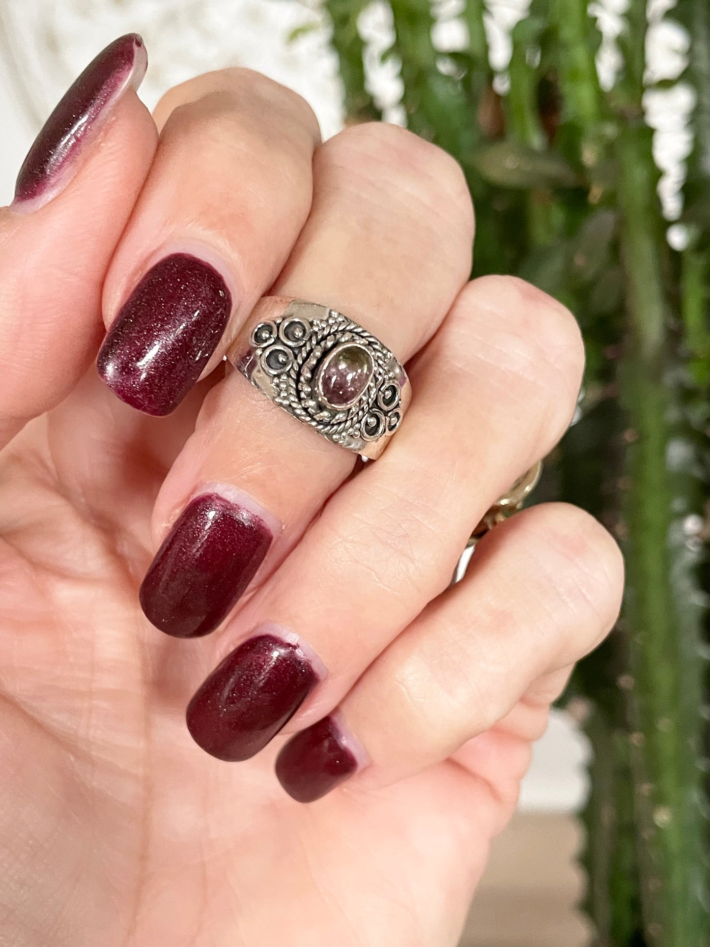 Multi Tourmaline fixed ring ~ Size 7.5