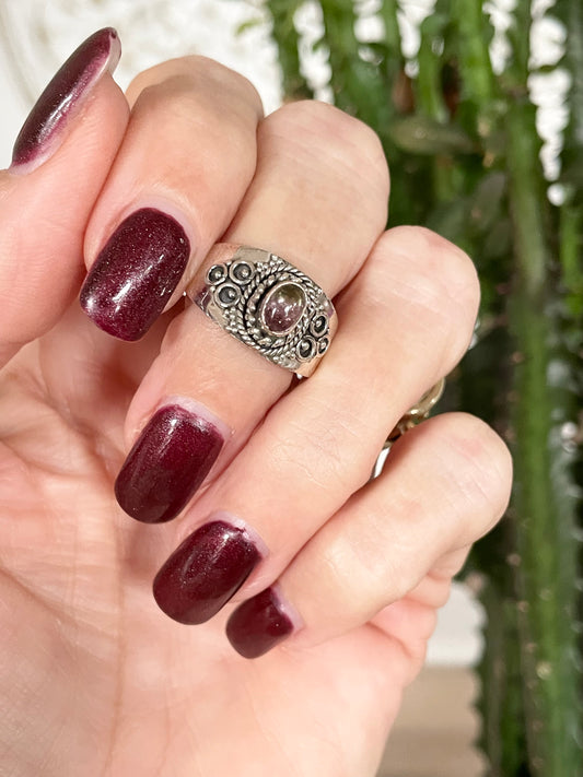 Multi Tourmaline fixed ring ~ Size 7.5