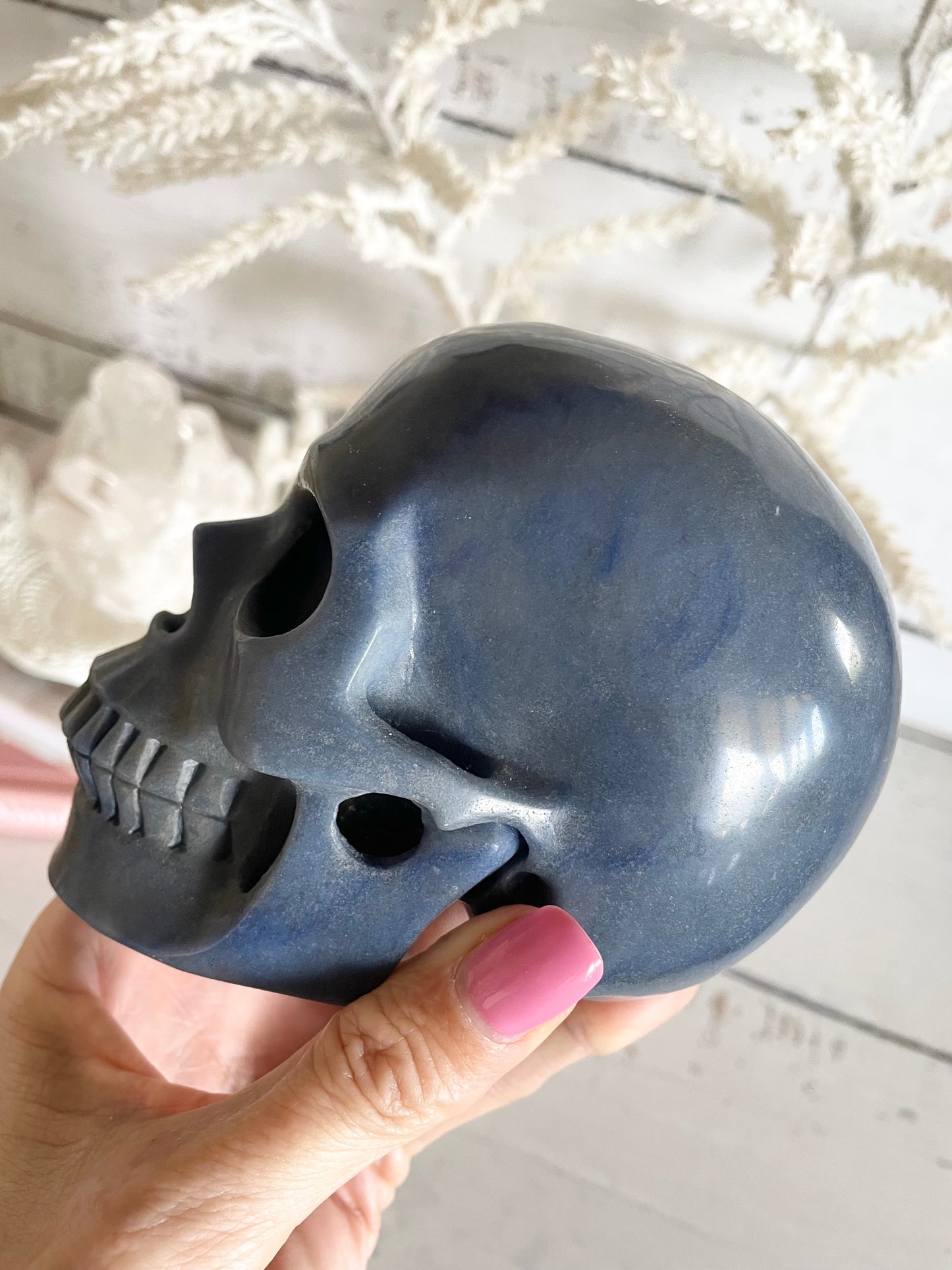 Blue Quartz Skull ~ 1kgs