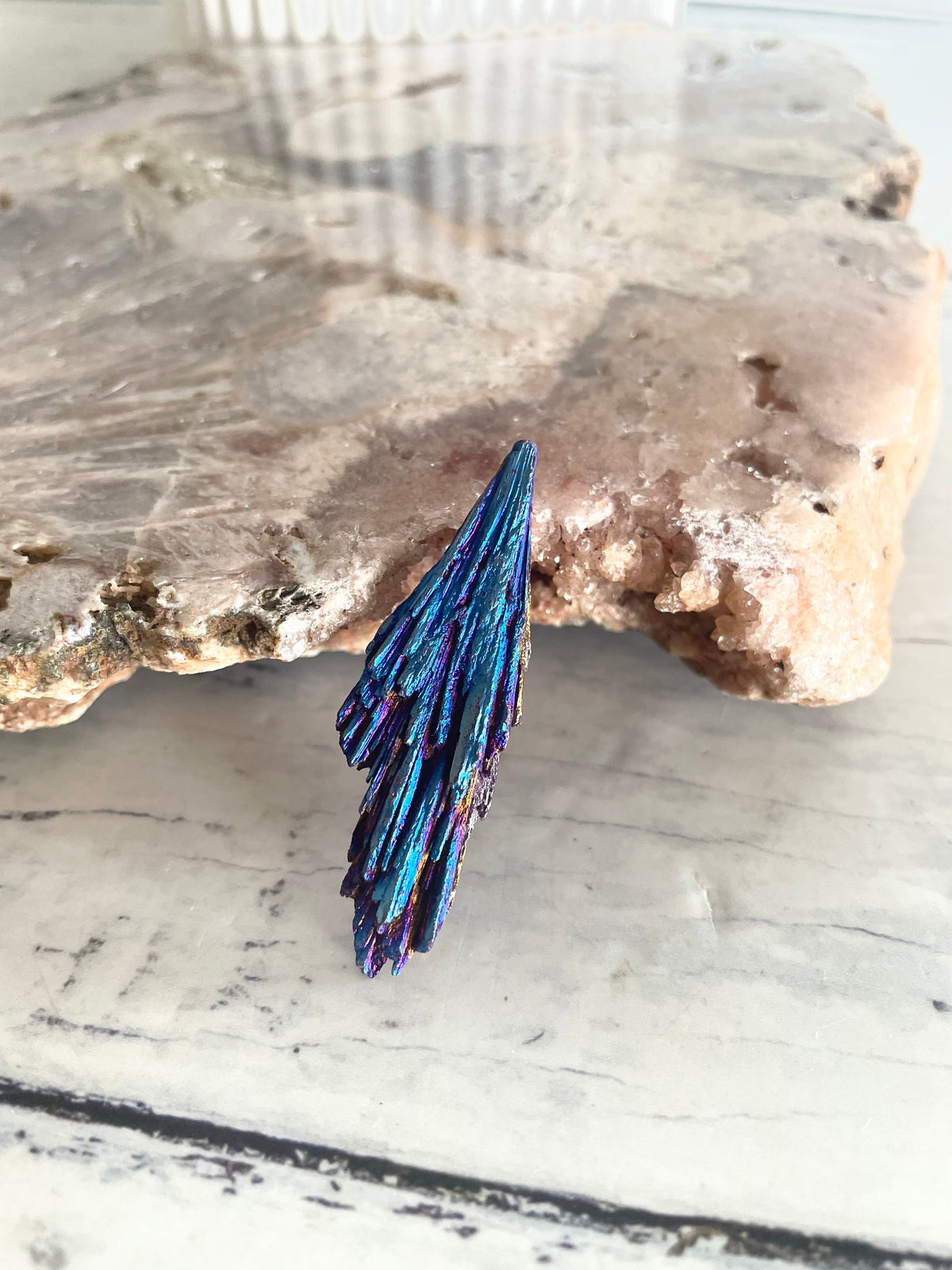 Black Kyanite Titanium Witch Fan/Broom