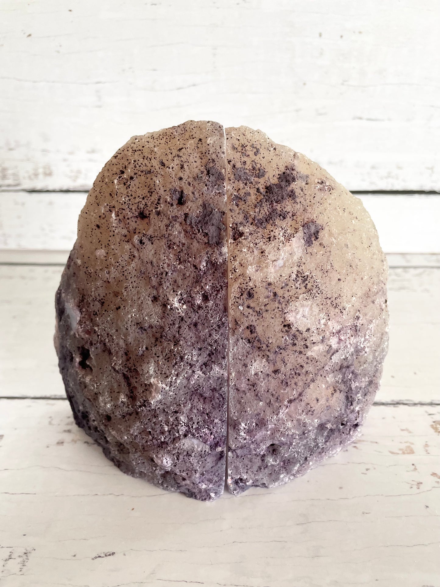 Agate Geode Book Ends ~ Purple