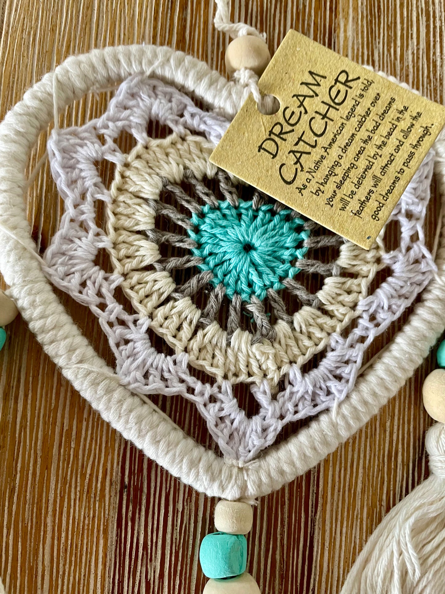 Dream Catcher - Macrame Aqua Heart