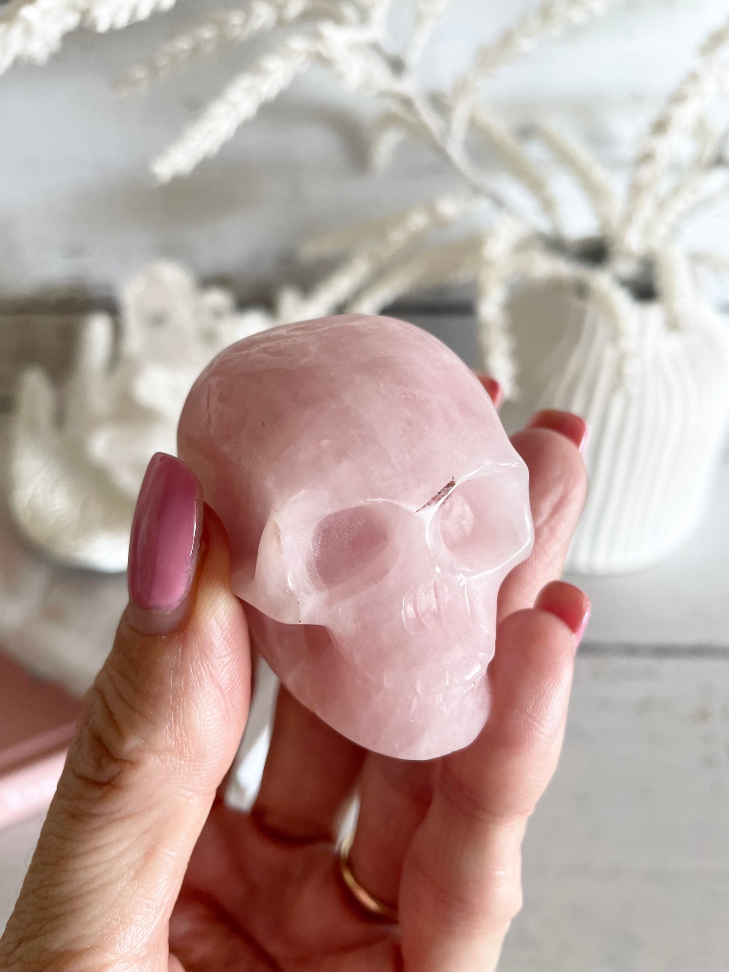 Rose Quartz Skull