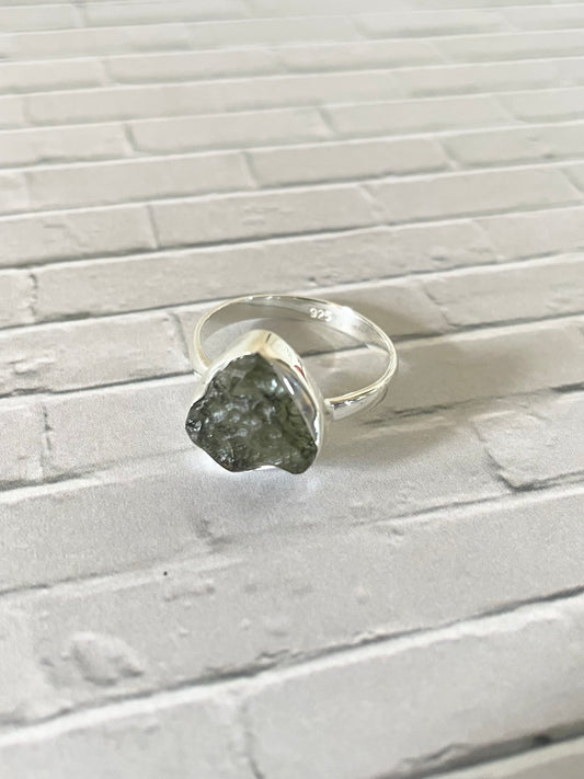 Moldavite Ring ~ size 8.5