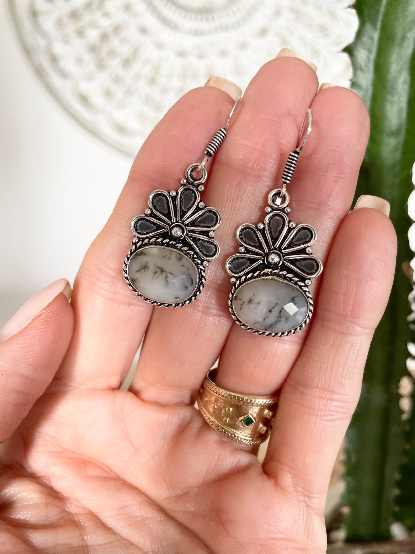 Dendritic Opal Dangles