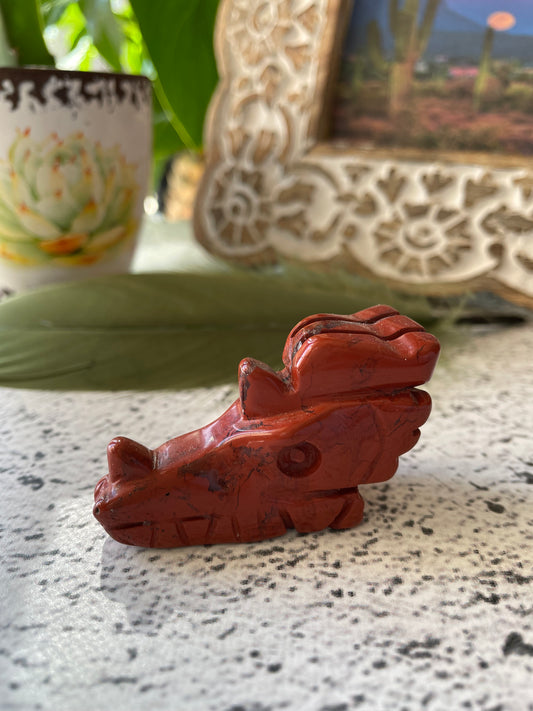 Red Jasper Dragon Skull