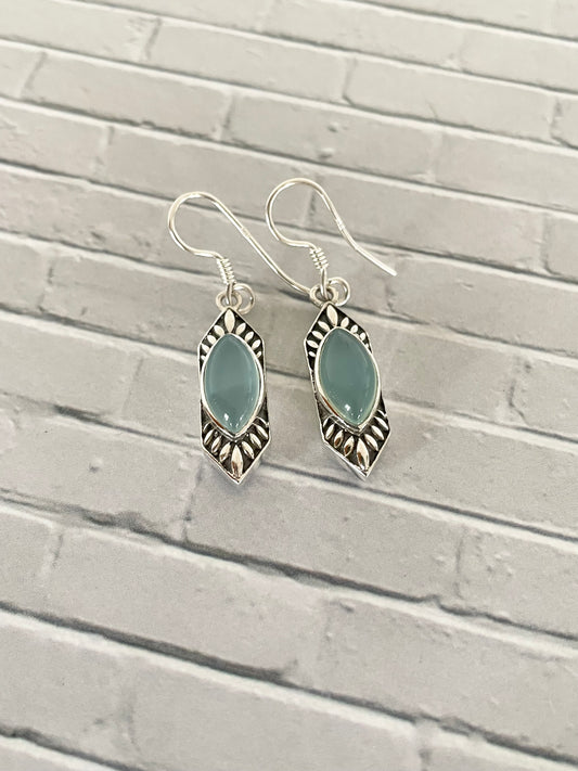 Aqua Chalcedony Dangles