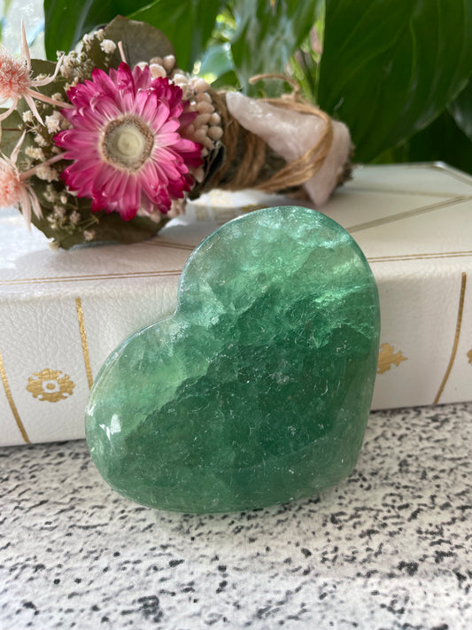 Green Fluorite Heart