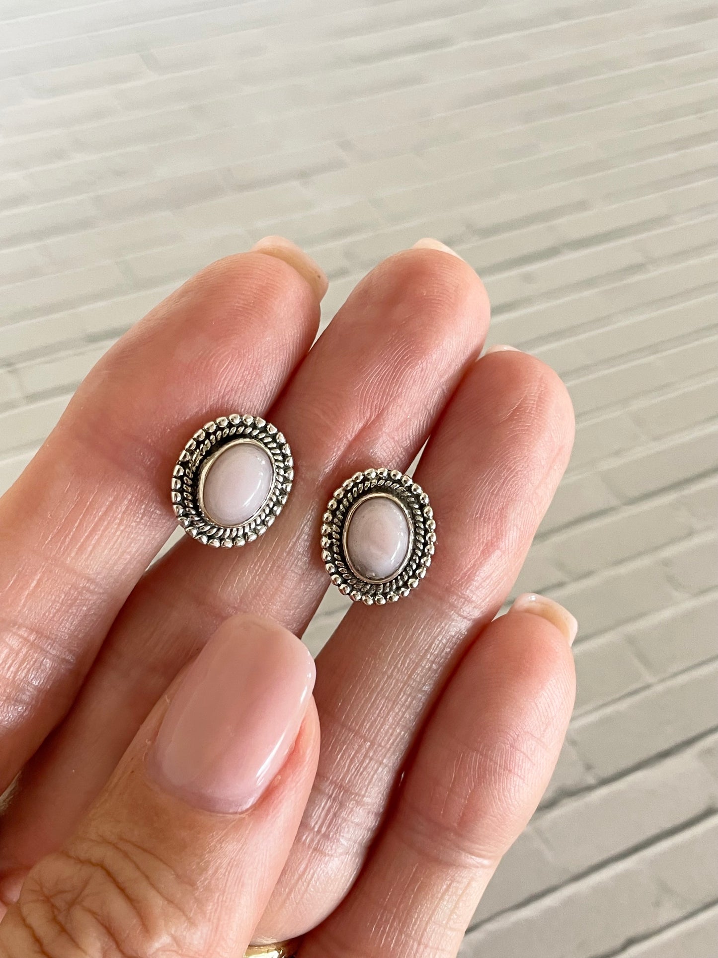 Pink Opal Studs