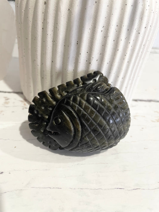 Golden Obsidian Fish