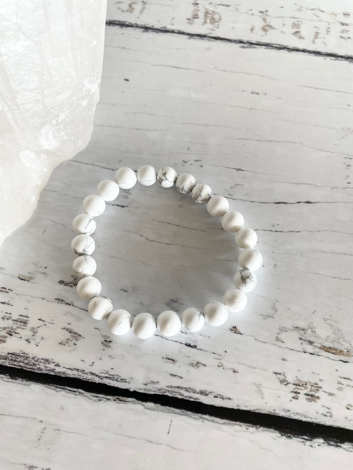 White Howlite PEACE Healing Bracelet ©️
