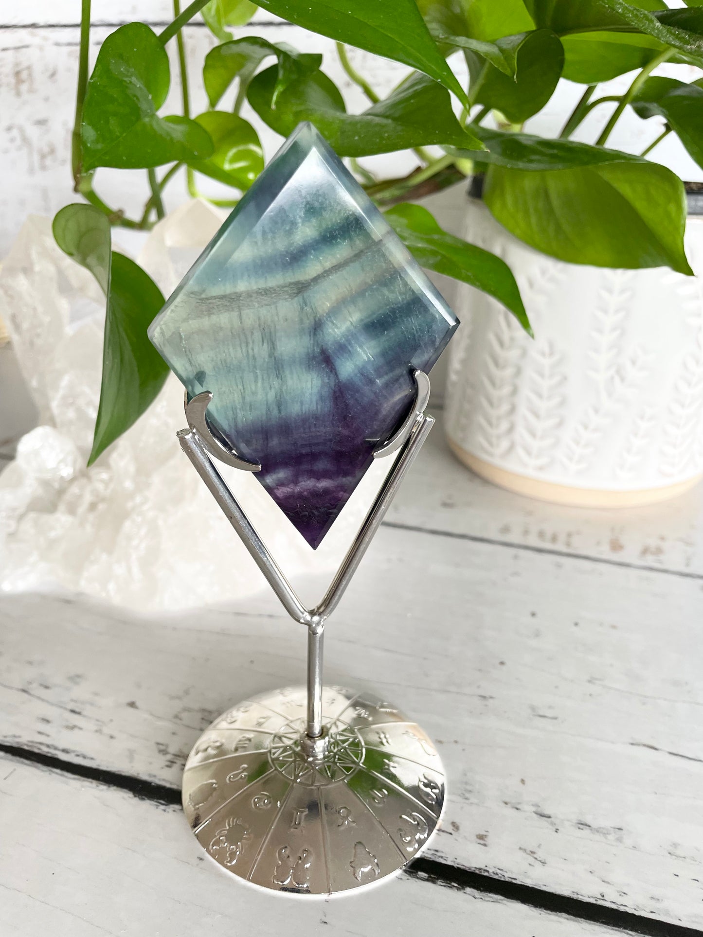 Rainbow Fluorite Diamond ~ 7