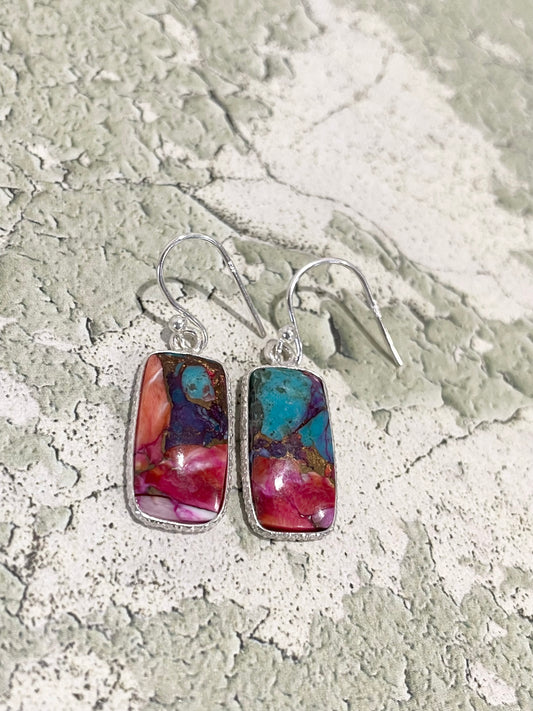 Spiny Oyster/Kingman Turquoise Dangles
