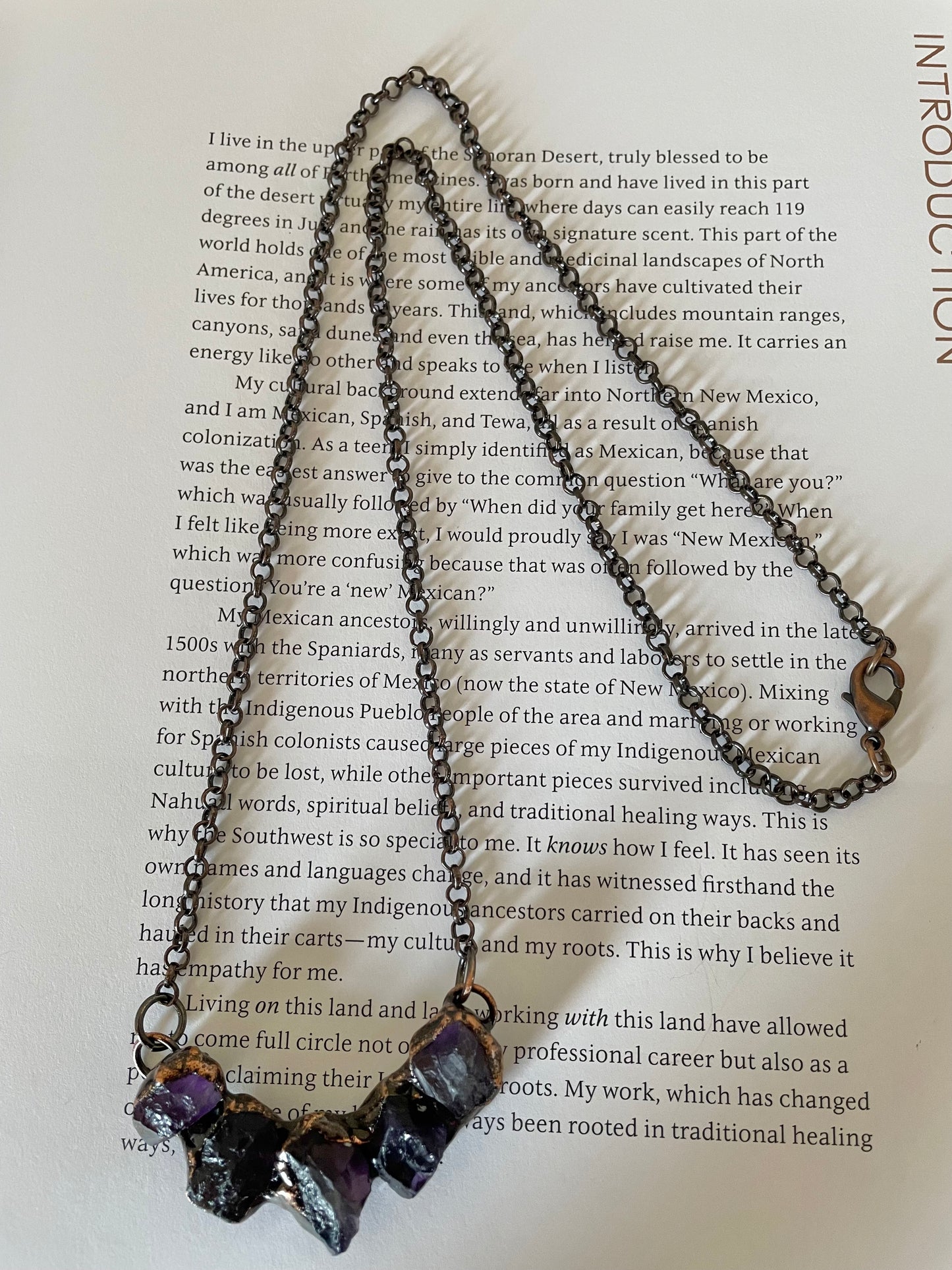 Copper electroplated Necklace ~ Amethyst