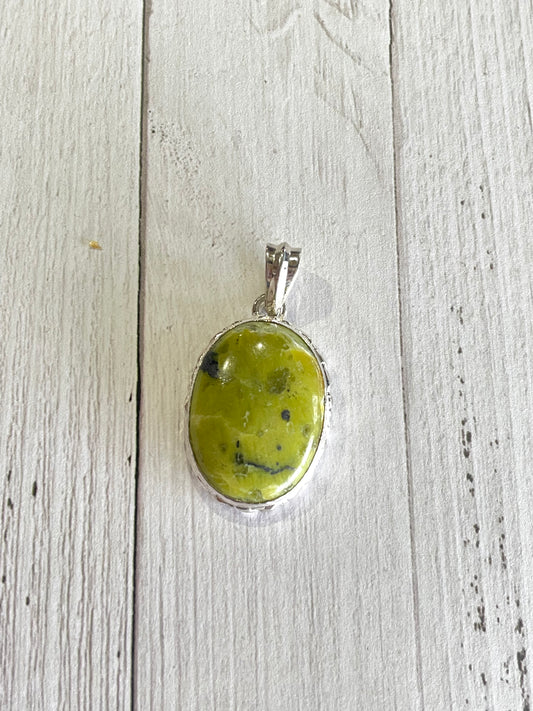 Lizardite /Yellow Serpentine Pendant