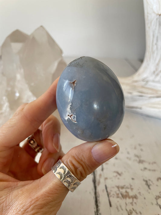 Angelite Egg with holder