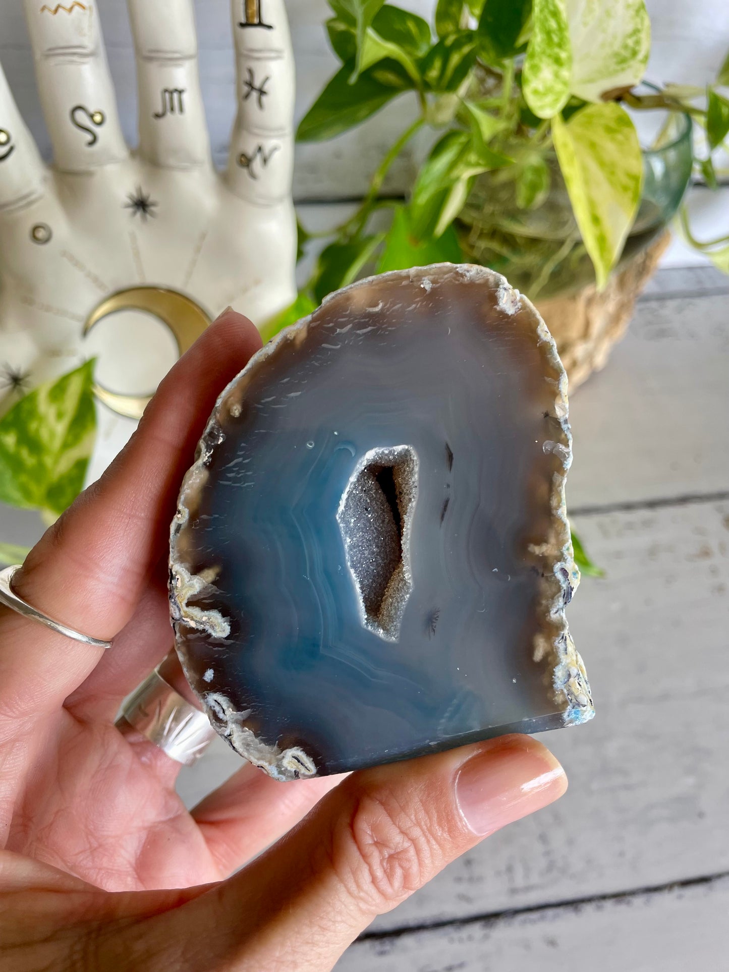 Agate Druzy Geode  ~ Blue