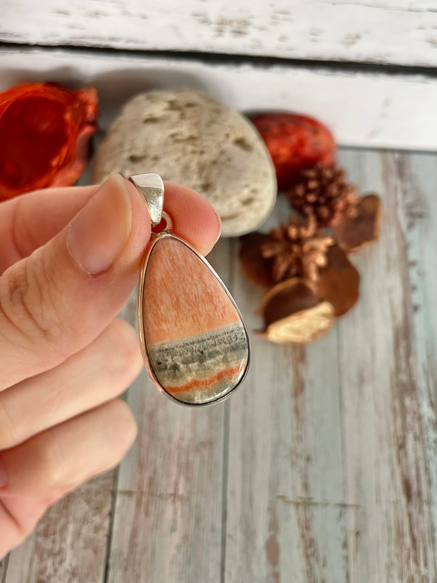 Celestobarite Silver Pendant